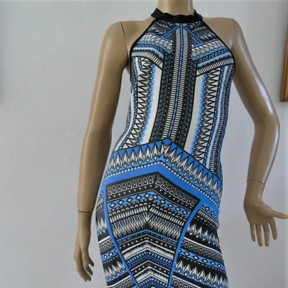 Boho Cutout Back Zigzag Dress Bodycon